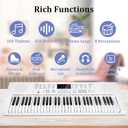 Vangoa VGK611 Electric Keyboard for Beginner, 61 Keys Portable Music Keyboard With Mini Lighted Keys, Electronic Piano for Kids, Boy, Girl, White