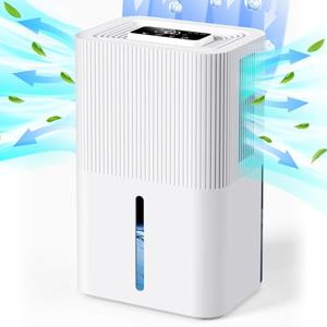 Portable Home Dehumidifier for Basements Bathroom Bedroom|91 OZ Tank|900 sq.ft Coverage|Quiet Smart Design with Auto Shut-Off White（91 OZ）