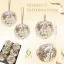 Lunmon 6 Pcs 4" Large Christmas Ball Ornaments Champagne Gold Christmas Tree Ornaments Pipa Glitter Sequin Balls for Xmas Tree Holiday Party Decorations