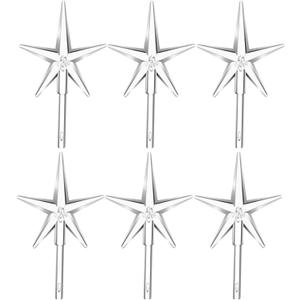 6 Pieces Star Ceramic Christmas Tree Light Plastic Light Decoration for Christmas Tree Ornaments (Clear)