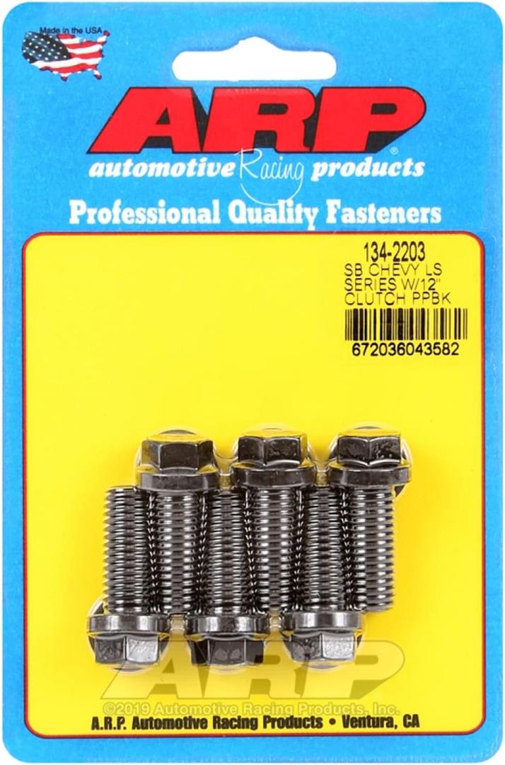 ARP Pressure Plate Bolt Kit, Hex Head, Chromoly, Black Oxide, 12 in Clutch, GM LS-Series, Kit