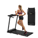 Treadmill with Handles, 2025 Upgraded Small Treadmills Home, Portable Electric Treadmills for Home 300 lbs Capacity,Walking Pad Treadmill,Lightweight Folding Foldable Walking Pad with LED Display (Black)