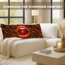 Trendy Disco Cherry Tiger Print 20x54 Body Pillow Cover with Zipper, Coquette Room Decor, Funky Y2k Disco Ball Cherry Lip Long Body Pillow Pillowcase for Couch Bed, Double-Sided