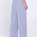 ANRABESS Womens Palazzo Pants, Striped & Gingham, Lounge & Casual, Cute Pajama Pants, Wide Leg, High Waisted, Pockets (White, M)