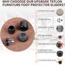 Chair Sliders for Carpet, 16PCS Furniture Sliders for Carpeted Floors & Hardwood Floors, Round Chair Glide Pads for Quickly and Easily Moving Furniture, Protect Floor(Clear, Fit 0.75"-1.1")