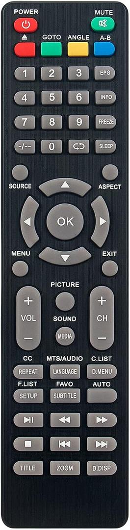 Replacement Remote Control Applicable for Axess Digital LED HD TV DVD Combo TVD1805-13 TV1705-15 TVD1804-24 TVD1805-22 TV1703-13 TV1705-19 TVD1801-24 TVD1801-15