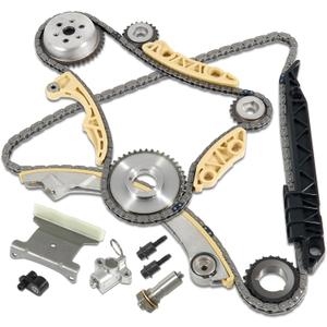 94201S Timing Chain Kit with Tensioner Guide Rail Crank Sprocket Shaft Sprocket Compatible with Chevy Malibu Equinox Buick LaCrosse L4 2.0L 2.2L 2.4L