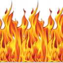 Beistle Plastic Flame Wall Backdrop, 4’ x 30’ – Photo Backdrop, Easy to Adhere Wall Covering, Party Decor, Burning Fire Photography Background for Birthdays, Holidays & Events