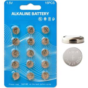 15 Pack LR1130 Battery,L1131f Batteries 1.5 V L1131 SR1130 389/390 G10 LR54 Button Cell Alkaline Coin Cell Watch Batteries