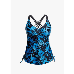 Tempt Me Women Tankini Top Only V Neck Swim Tops Tummy Control Bathing Suit Top No Bottom, Size -Small