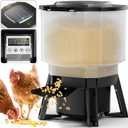 Solar Automatic Chicken Feeder with Timer, 20lbs PVC Poultry Feeder No Waste, Rat Proof Chicken Automatic Feeder with LCD Display, 6 Programmable Feeding Times (020s/Slot), 3 Throw Distances