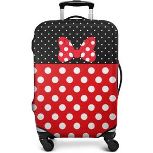 Luggage Protector Suitcase Cover Washable Suitcase Cover Baggage Covers Fit 25-28 Inch Luggage (Red Bow)