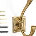 khtumeware Vintage Wall Hooks,5 Pack Coat Hooks Hardware Towel Hooks for Hanging Coats Champagne Bronze Robe Hooks Wall Mounted with Screws for Key, Towel, Bags, Cup.