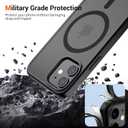 Vnnink for iPhone 12 Case & iPhone 12 Pro Case,Magnetic Matte Military Grade Drop Protection Translucent Cell Phone Cover - Slim Rugged Durable Shockproof Bumper Cover-Black