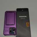 SSLOTSCASE for iPhone 17 Pro Max Case with Card Holder & Sliding Camera Lens Cover & Hidden Kickstand & Camera Stand & Wallet, Silicone Edge Durable Protective Case for iPhone 17 Pro Max, Dark Purple