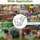 TQVAI Adjustable Hanging Railing Planter for 1.89 to 3.5 Inches Railings - Outdoor Balcony Deck Flower Pot Holder, Metal Baskets for Garden Orchid, Patio Ledge, 3 Pack, Black