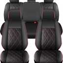 for Tacoma Seat Covers Custom Fit for 2016-2023 Crew Double Access Cab/Extended Cab Toyota Tacoma with Water Proof Faux Leather - Center Console Armrest Covers - Fully Covered