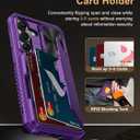 Vihibii for Samsung Galaxy S25 Wallet Case, Built-in Card Holder (4 Cards), [RFID Blocking] & Slide Camera Cover, Military Grade Drop Protection, Rugged Case for Samsung Galaxy S25 6.2", Dark Purple