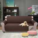 U-NICE HOME Large Sofa Cover Reversible Couch Cover for Dogs Friendly with Elastic Straps Water Resistant Furniture Protector for 4 Cushion Couch (Oversized Sofa, Coffee/Beige)