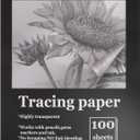 Tracing Paper 8.5x11 inch, 100 Sheets Transparent Vellum Paper for Tracing Pads, 38lb/60gsm Translucent Tracing Paper for Pencil, Marker and InkTrace Images, Sketch, Preliminary Drawing, Overlays. (Clear)