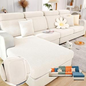 Soothing Home Sofa Covers, Sofa Hero Covers, Wear-Resistant Universal Couch Covers Washable Stretch Sectional Couch Cushion Covers (White,Extra Large Seat Cover)