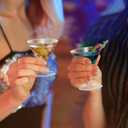 Yinkin 50 Pcs 2 oz Plastic Martini Glasses Disposable Clear Cocktail Dessert Parfait Glasses Unbreakable Mini Martini Cups for Wedding Party Bowl Wine Ice Cream