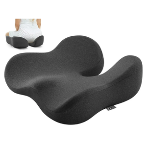 Seat Cushion for Tailbone & Sciatica Pain Relief - Plush Yet Supportive Ergonomic Memory Foam Chair Cushions for Office Chair, Car, Wheelchair,Airplane & Long Sitting (Gray)