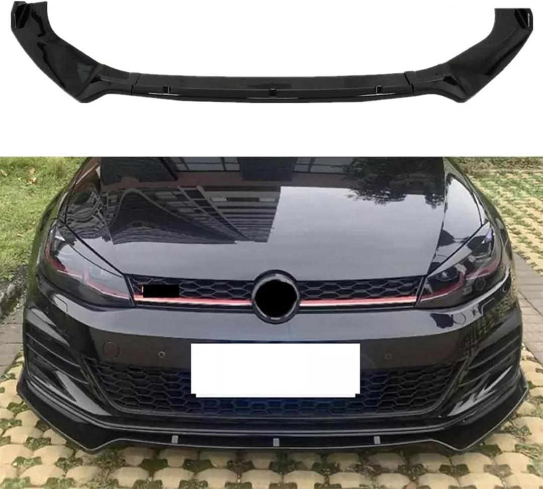Front Bumper Lip Spoiler Splitter Fit for Compatible with Volkswagen VW Golf GTI/Golf R/R-line MK7 7.5 2015-2021 Air Chin Body Kit Accessories (Gloss Black)