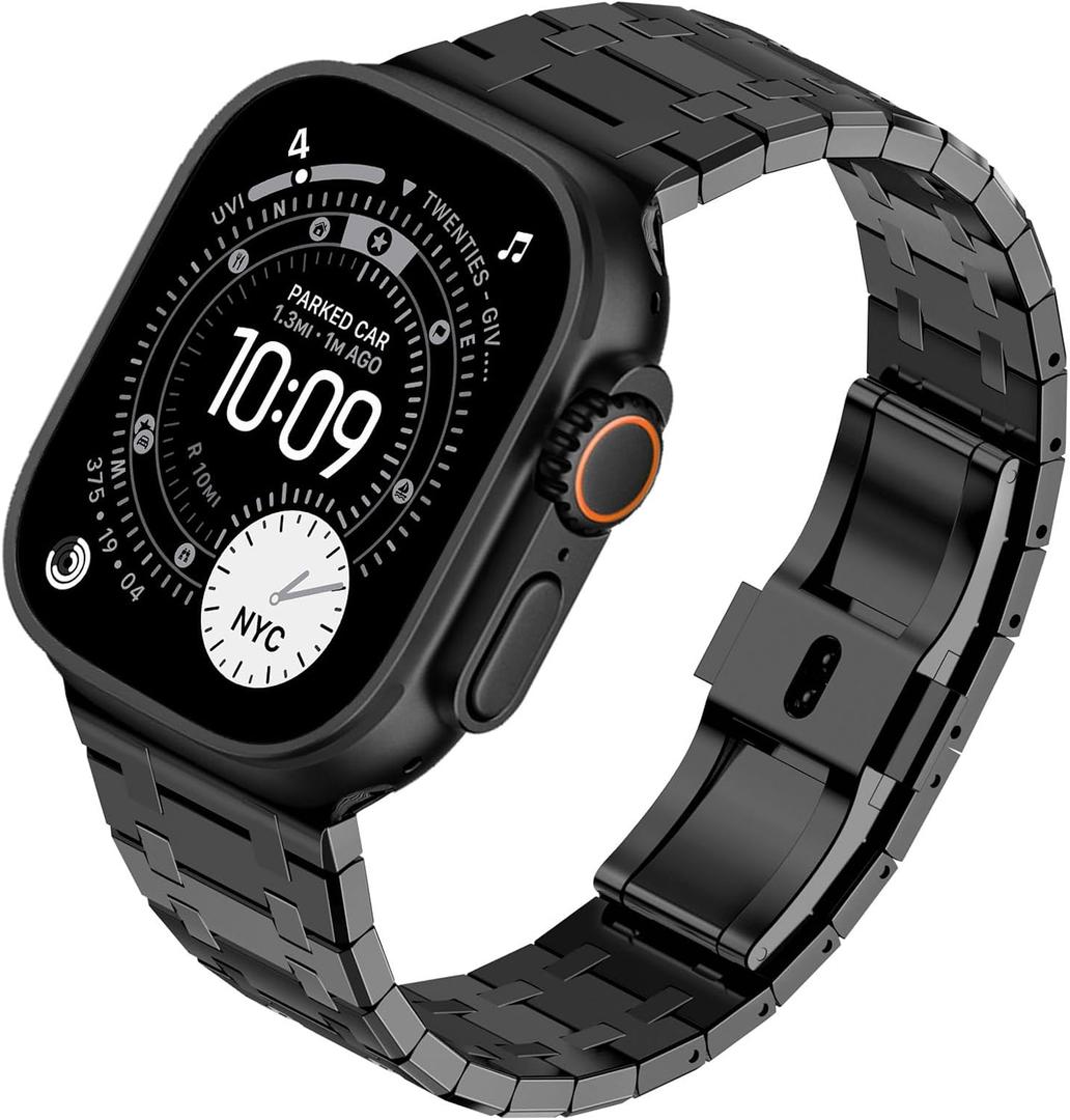 KADES Stainless Steel Band Compatible for Apple Watch Band Ultra 3/2/1 49mm Series 11/10 46mm/42mm Series 9/8/7 45mm/41mm Series SE/6/5/4 44mm/40mm Series 3/2/1 42mm/38mm