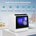 EUHOMY Countertop Dishwasher Portable with 6 Programs, 5L Built-in Water Tank for Apartments & RV, 167 High-Temp, No Hookup Needed, Mini Dishwasher with Baby Care, Air Dry/Quick/ECO/Fruit/Normal Mode