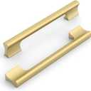 10 Pack 6.3 Inch(160mm) Kitchen Cabinet Handles Brushed Gold Cabinet Pulls Kitchen Cabinet Hardware Drawer Pulls for Cupboard Wardrobe