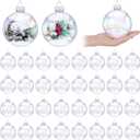 48 Pcs Large 4 Inch Clear Christmas Ornament Balls Iridescent Christmas Balls for Tree, Plastic Ornaments Ball Clear Plastic Fillable Ornaments, Xmas Hanging Hanging Decor for Holiday