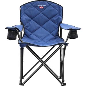 SUNNYFEEL XXL Oversized Camping Chair Heavy Duty 800 LBS for Big Tall People Padded Portable Folding Quad Lawn Chairs with Armrest Cup Holder & Pocket for Outdoor/Travel/Picnic/Camp/Sports, 27 inches x 41 inches x 42 inches
