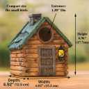 Retro Resin Birdhouse for Outdoors, Decorative Hanging Bird House with Weather-Resistant and Water Proof Resin, Vintage Cabin Design for Garden Dcor, Wild Bird Nesting, Gift for Bird Lovers