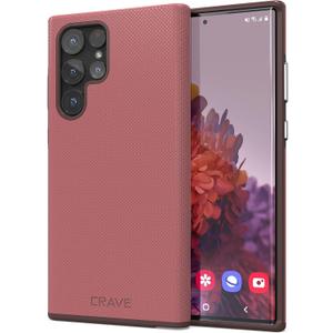 Crave Galaxy S22 Ultra Case, Shockproof Protection Dual Layer Case for Samsung Galaxy S22 Ultra 5G (6.8 inch) - Berry