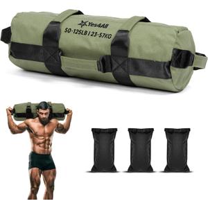 Yes4All Sandbags for Working Out, Adjustable Sand Bags for Weight Training with Handles, Multiple Colors & Sizes 5-200lbs