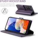 Wallet Case for iPhone 15 Series, RFID Blocking Credit Card Holder, PU Leather Folio Flip Kickstand Protective Shockproof Cover for Apple 15 Series (Purple, iPhone 15 Pro - 6.1")