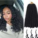 Burmese Curly Crochet Hair 18 Inch 8 Packs 128 Strands Knotless Pre-Looped with Spiral Curl Ends for Black Women Bohemian Braids Braiding Hair Extensions Fiber Close to Human Hair Crochet Hair (1B)