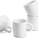 Sweese 3.5oz Porcelain Espresso Cups Set of 4, Mini Coffee Mugs Demitasse Cups - White, 3.5 Fluid Ounces