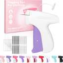 Stitch Tag Gun for Clothes,Mini Stitch Gun No-Sew,Price Tagging Gun,Handheld Hem Gun for Clothing,Fabric Stapler,Quick Sticky Fixer,Temporary Sewing Gun,6 Needle,2000 Fasteners-White Purple