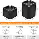 Furniture Risers Bed Risers, Adjustable Risers Blocks Lift 2, 4, 5.9 inches Heavy Duty Desk Leg Risers for Couch Table Desk Sofa Dresser, Refrigerator, Washing Machine - Support up to 2000 lbs
