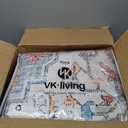 VK VKLIVING 5x7 Area Rug Washable Rugs for Living Room Rug Vintage Design Boho 5x7 Rug with Non Slip Living Room Rug Bedroom Carpet Stain Resistant, Home Decor, Blue&Orange