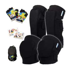 Soft-Style Kids Knee and Elbow Pads with Bike Gloves, Flexible Impact-Resistant Gear for Ages 2-11, Designed for Balance Bikes, Roller-Skating, and Skateboarding