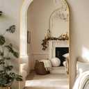 LadyNow Full Length Mirror, 58"x19" Arched Floor Mirror Freestanding, Floor Standing Full Body Mirror with Stand for Bedroom, Hanging Mounted for Living Room Cloakroom, Gold