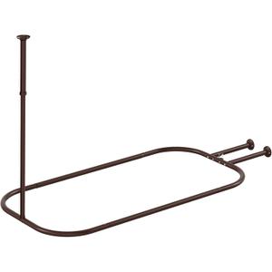 Shower Curtain Rod Hoop Square Shape Bathroom Heavy Duty No Rust Oval Shower Rod 58.3"x24" for Clawfoot Tub,for Free Standing Tubs Bronze