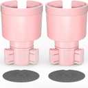 Seven Sparta 2 Pack Car Cup Holder Expander with Adjustable Base, Compatible with Hydro Flasks 32/40 Ounce, Compatible with Yeti Ramblers 20/26/30 Ounce, Other Bottles in 3.4"-3.8" (Pink)