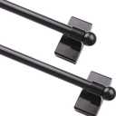 Multi Functional Hanging Pole Magnetic Curtain Rods For Metal Doors No Tools Required, Multi-Use Adjustable Appliance For Windows Iron Steel Places09-16 Inch 2 Pack,Black