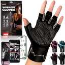 MhIL Workout Gloves for Women – Breathable Gym Gloves for Women with Palm Protection and Enhanced Grip – Padded Weight Lifting Glove for Womens with Wrist Wraps Support Weightlifting Exercise Cycling, L