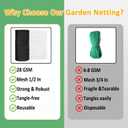 Bird Netting 10x30 Ft, 1/2In Mesh Heavy Duty Garden Netting Pest Barrier for Plants, Fruit Trees, Vegetables, Extra Strong Woven Mesh Netting, Animal Fencing Against Birds, Deer, Poultry