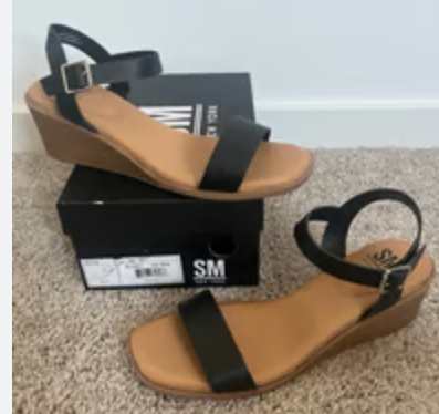 SM NEW YORK WOMEN'S SHOES BLACK 9,5 size